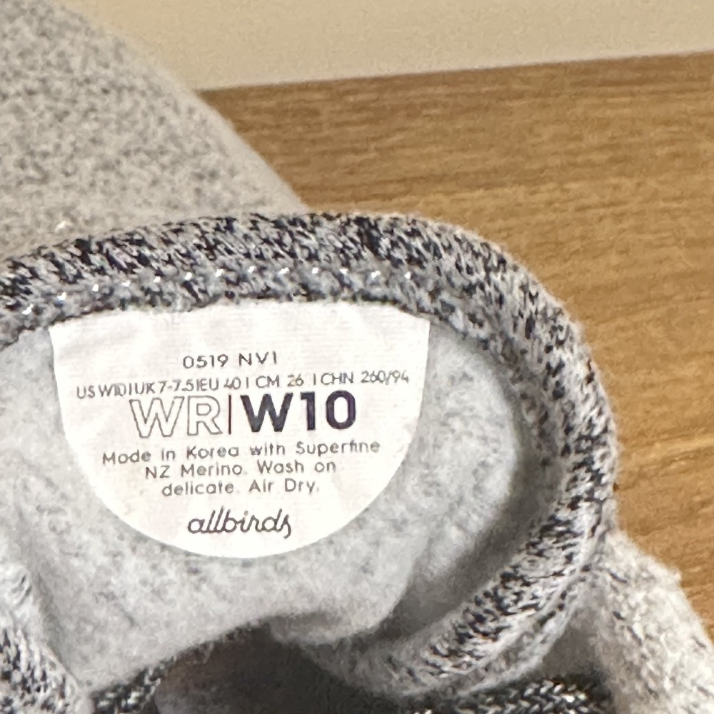 Allbirds Wool Runners Women's 10 Grey Merino Comfort Athletic Gym Workout Shoes - Picture 7 of 8